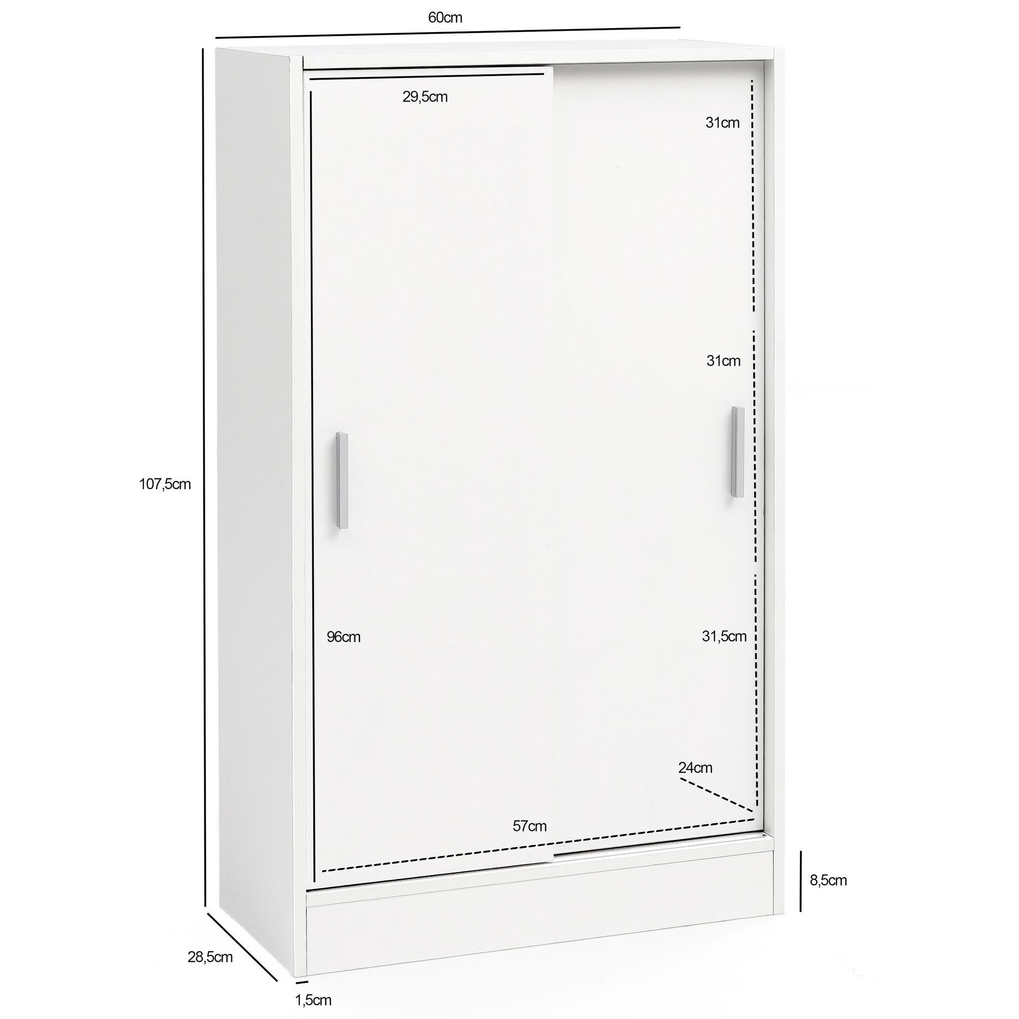 Sideboard Kegnaes Weiß 60 × 28,5 × 107,5 cm