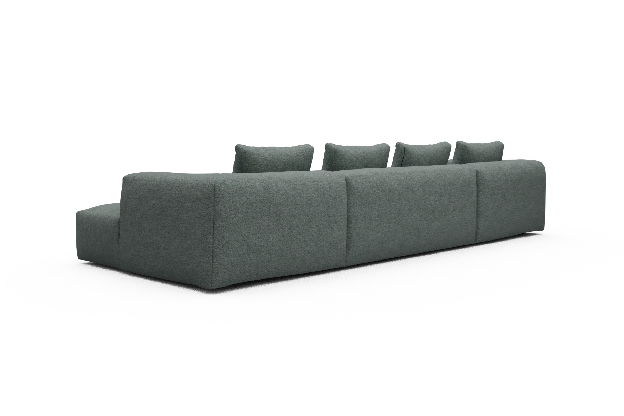 Wohnlandschaft Fred mit 2-Sitzer und Chaiselongue beidseitig Carreno-Ice-Blue