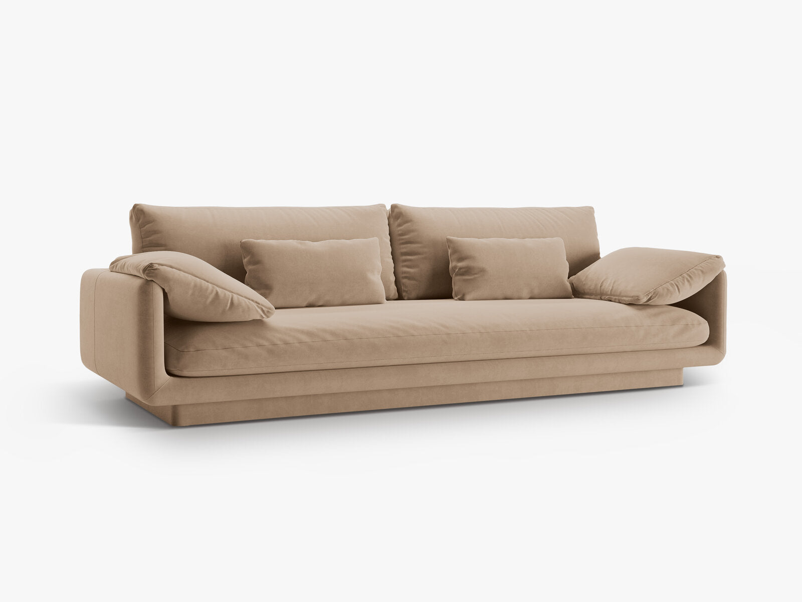Micadoni Sofa Torino 4-Sitzer Samt Sand