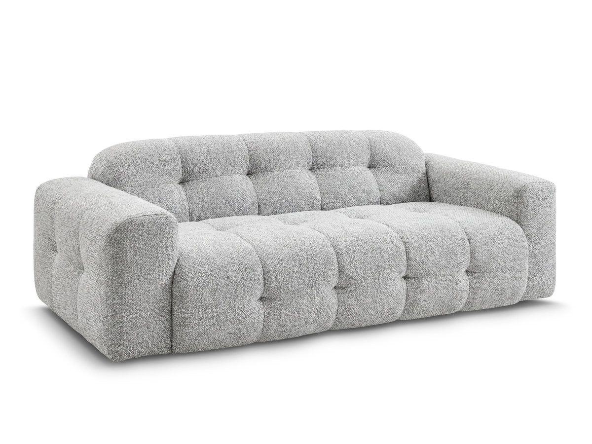 Bobochic Laura Sofa 3-Sitzer Melange-Stoff Hellgrau