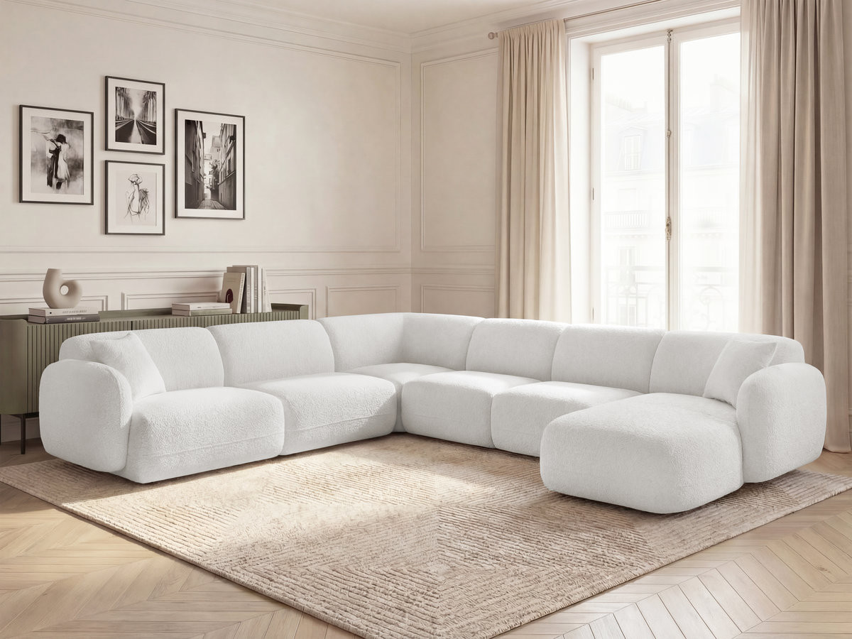Bobochic Anda Wohnlandschaft Chenille Weiß Ecke links