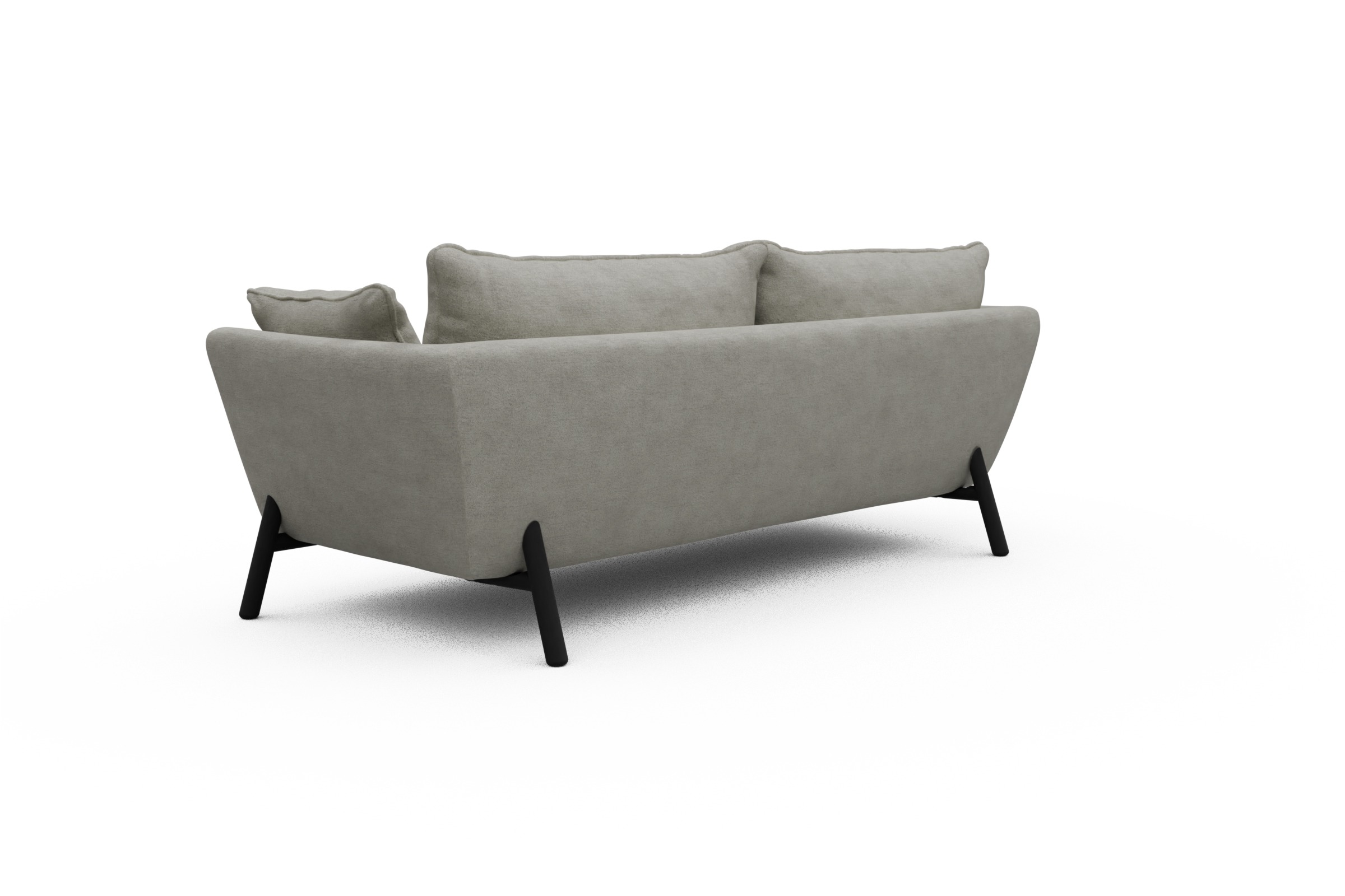Sofa Emil PREMIUM 3-Sitzer Beinfarbe Eiche Schwarz Carreno-Moon-Stone-White