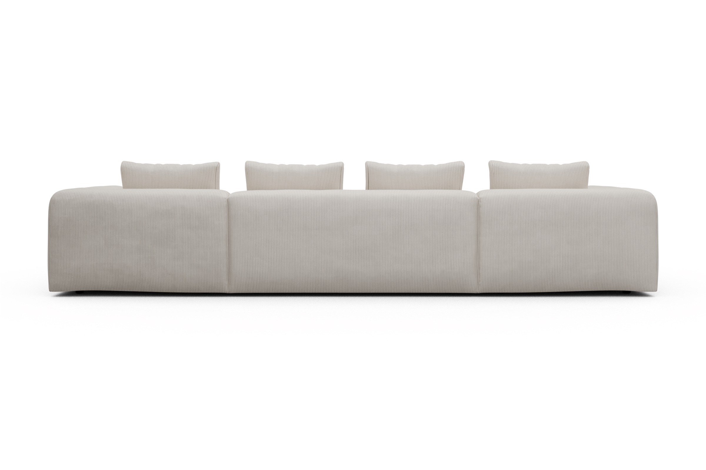 Wohnlandschaft Fred mit 2-Sitzer und Chaiselongue beidseitig Corduroy-Ivory