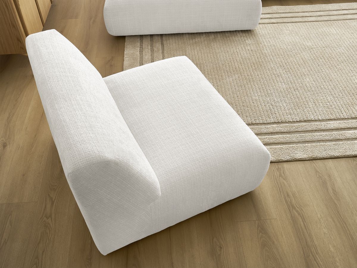 Bobochic Sirius Ecksofa 405 × 170 cm Strukturstoff Weiß Ecke links