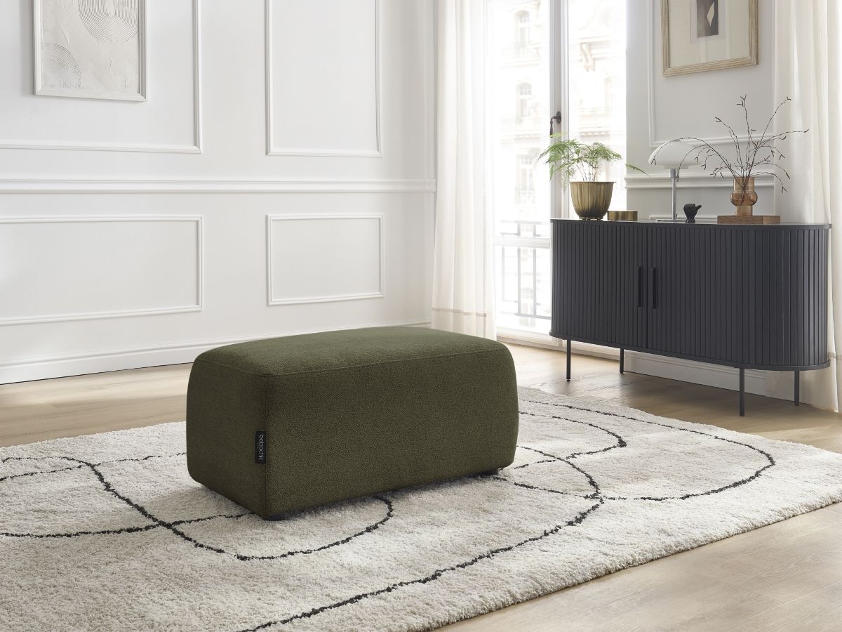 Bobochic Atilla Pouf Melange-Stoff Grün