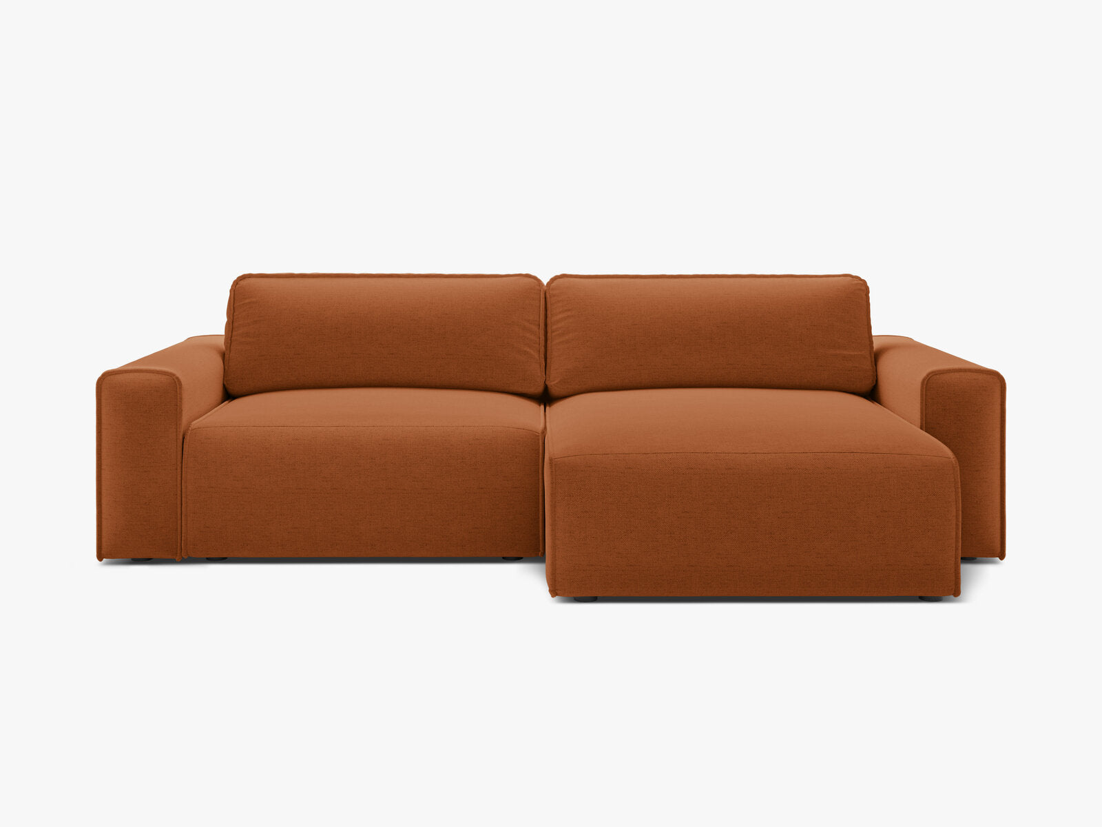 Micadoni Ecksofa Victor 3-Sitzer mit Schlaffunktion Rechts Strukturierter Stoff Ziegel