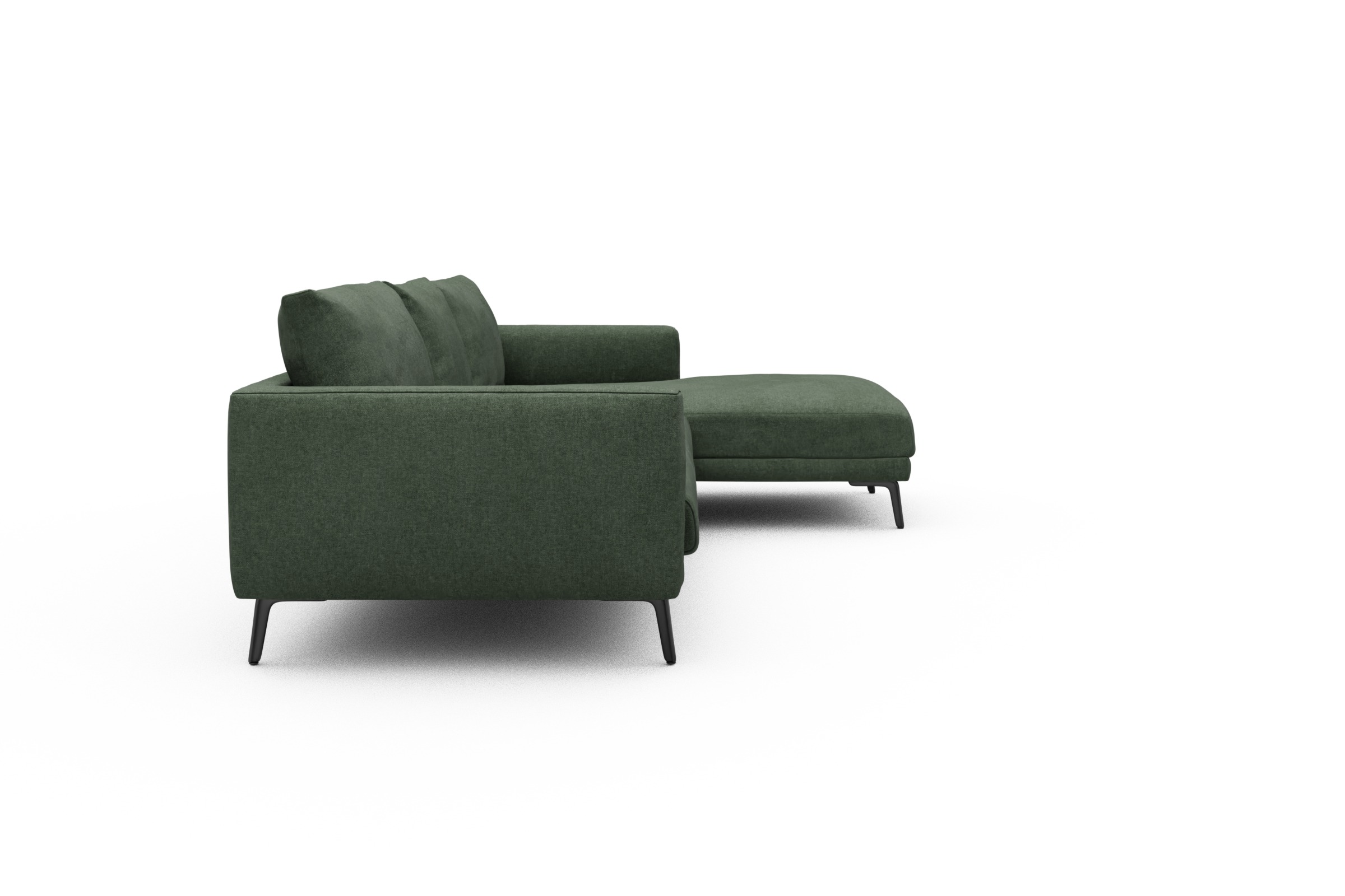 Ecksofa Karl Chaiselongue rechts mit 2,5-Sitzer Casone-Forest-Green