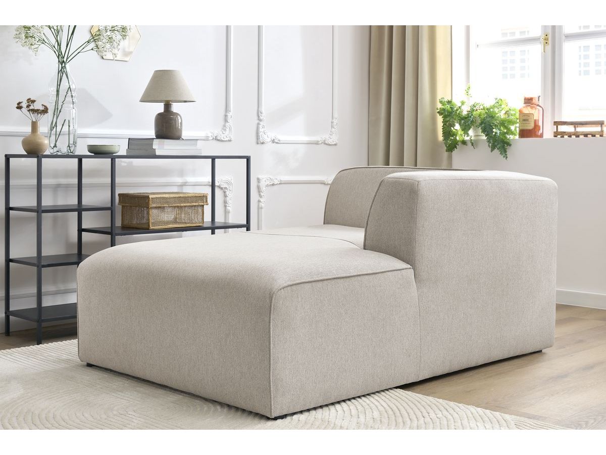 Bobochic Megeve Méridienne-Modul Melange-Stoff Beige Ecke rechts