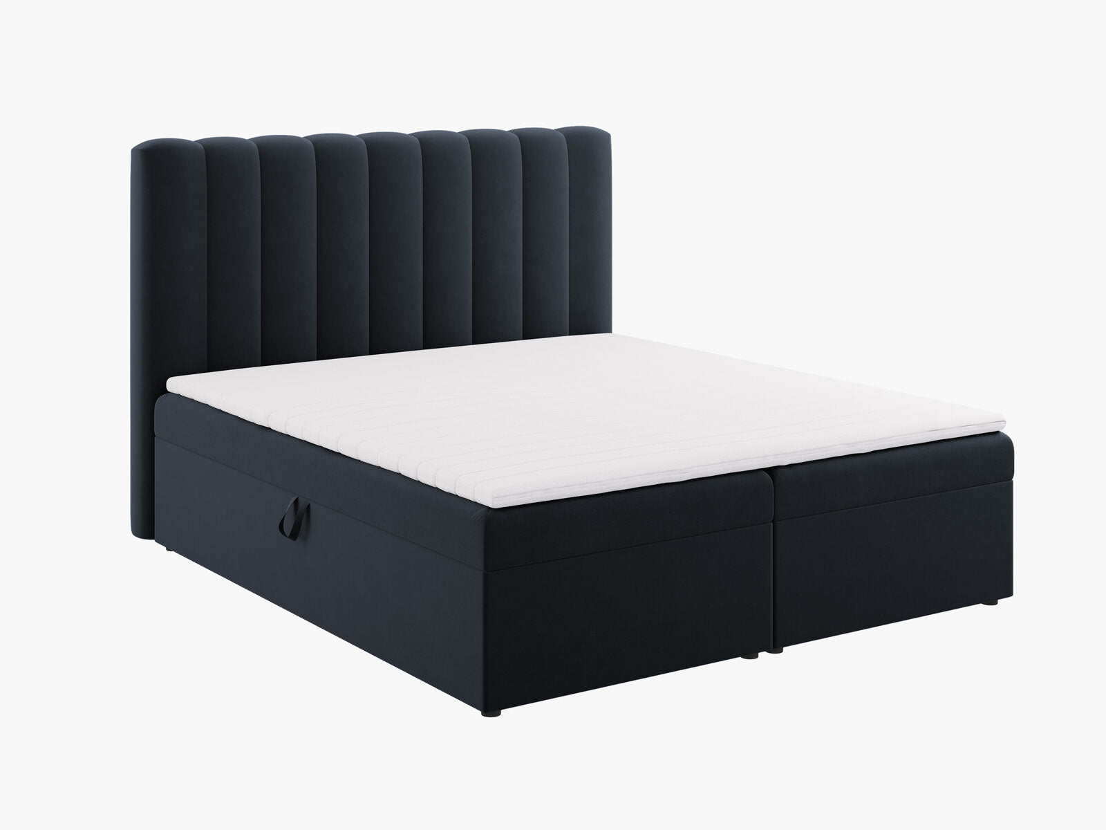 Micadoni Boxspringbett Kelp Samt Dunkelblau 180x200