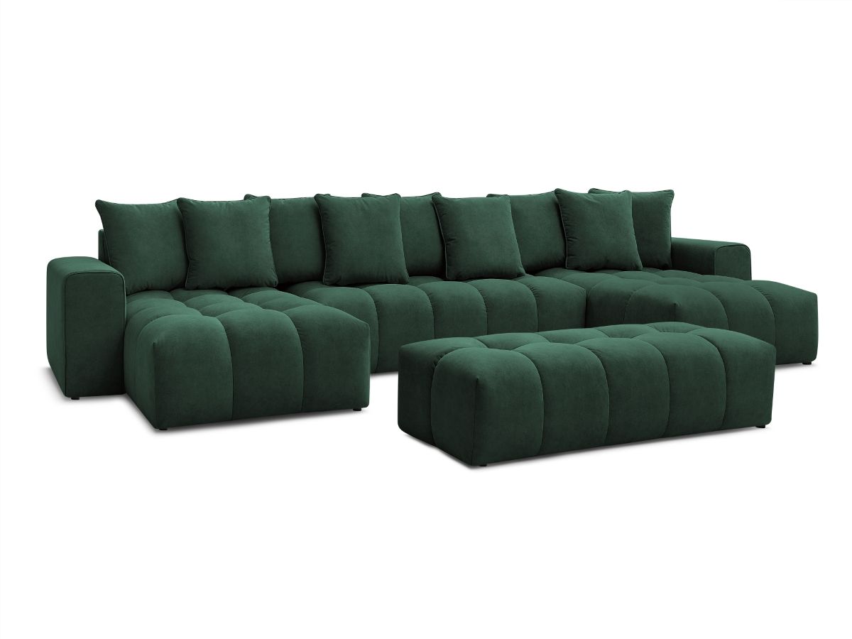 Bobochic Mont-blanc Wohnlandschaft mit Pouf Samt Grün