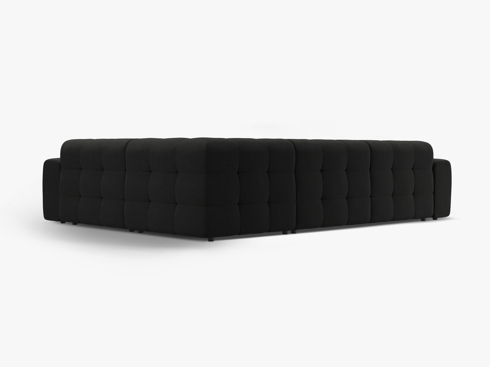 Micadoni Ecksofa Kendal 6-Sitzer Rechts Strukturierter Stoff Schwarz