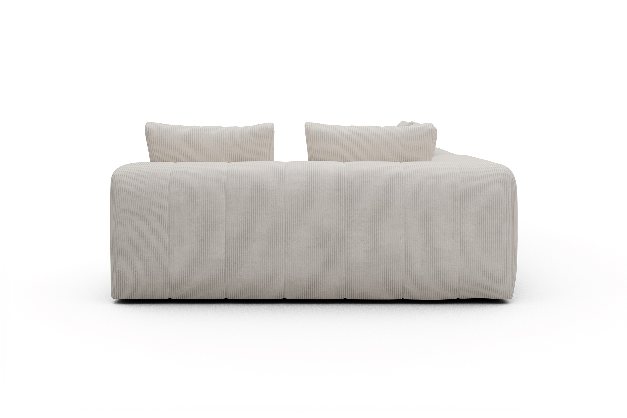 Ecksofa Hugo 2x 2,5-Sitzer Armlehne links Corduroy-Ivory