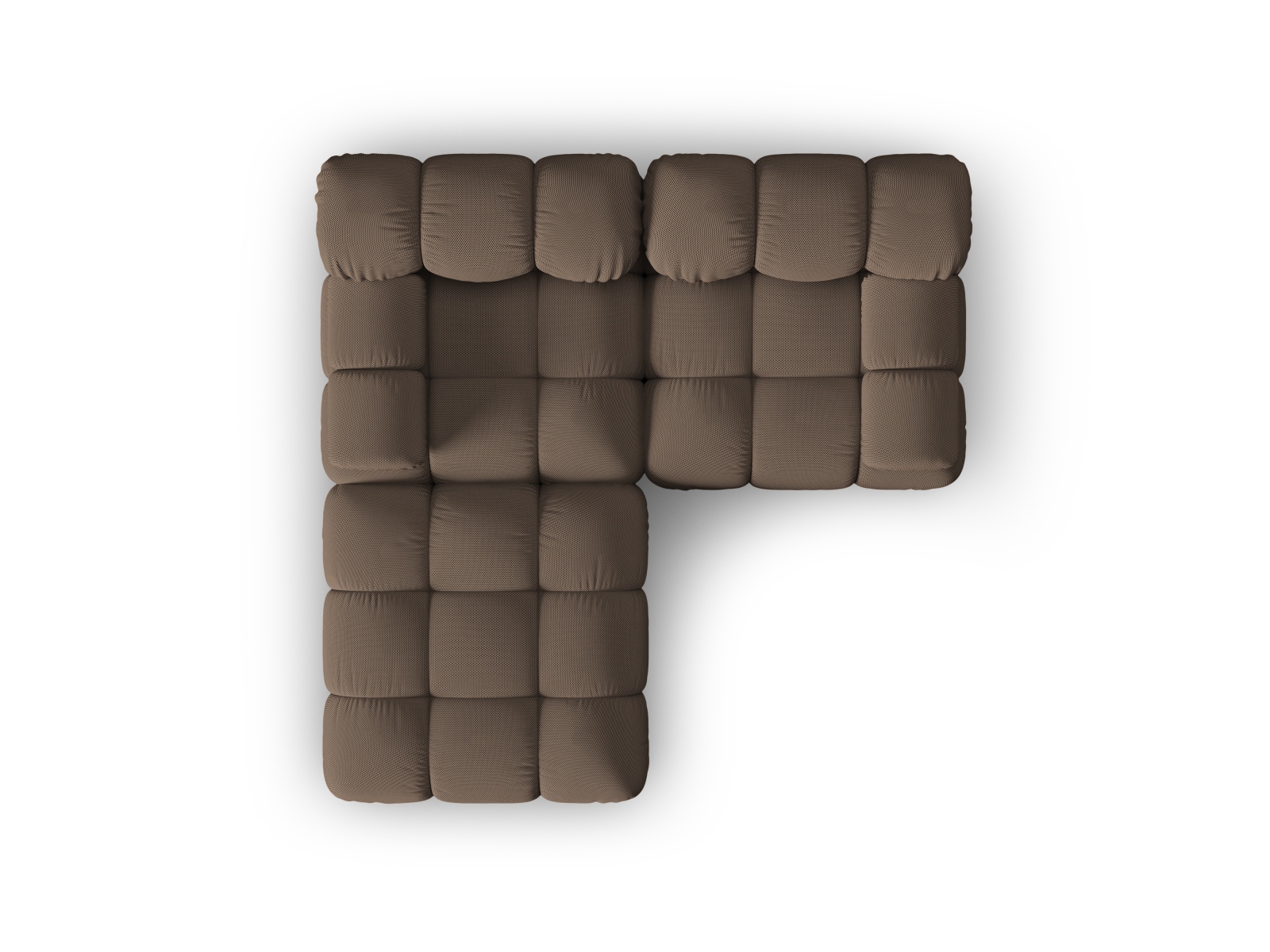 Micadoni Modulares Sofa Bellis 3-Sitzer mit flachem Modul 3D-Stoff Sonic Braun