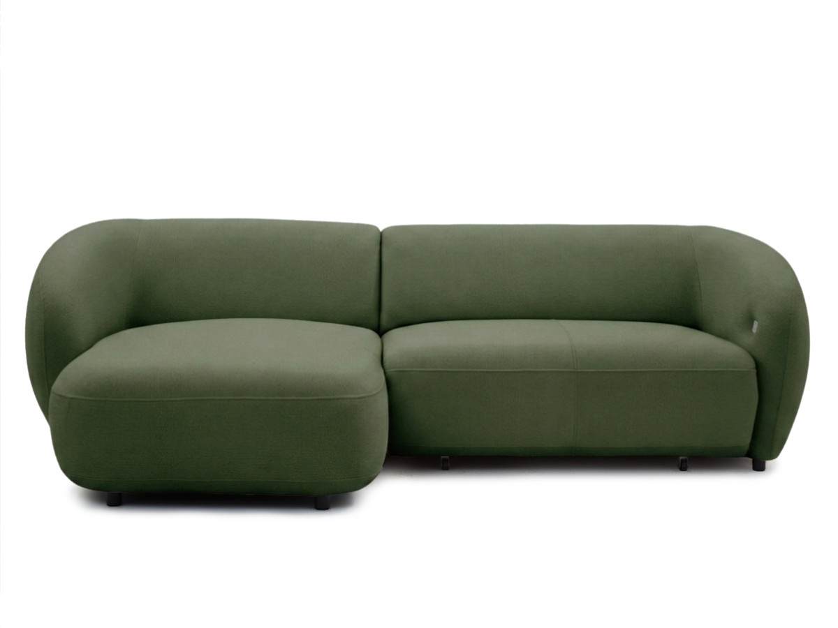 Bobochic Halo Ecksofa mit Schlaffunktion Stoff Grün Ecke links