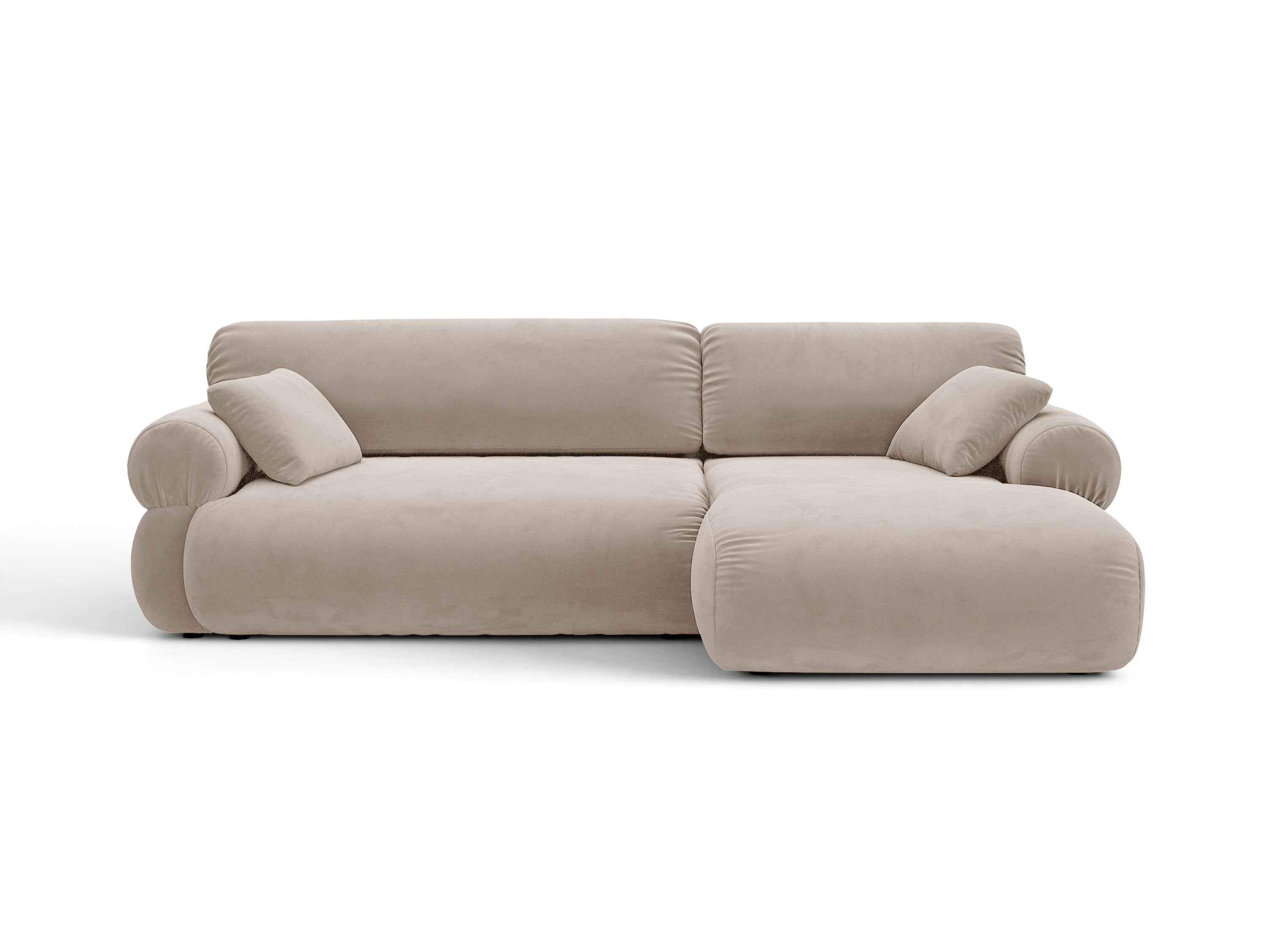 Micadoni Ophelia Ecksofa Rechts Samt Salvador Beige