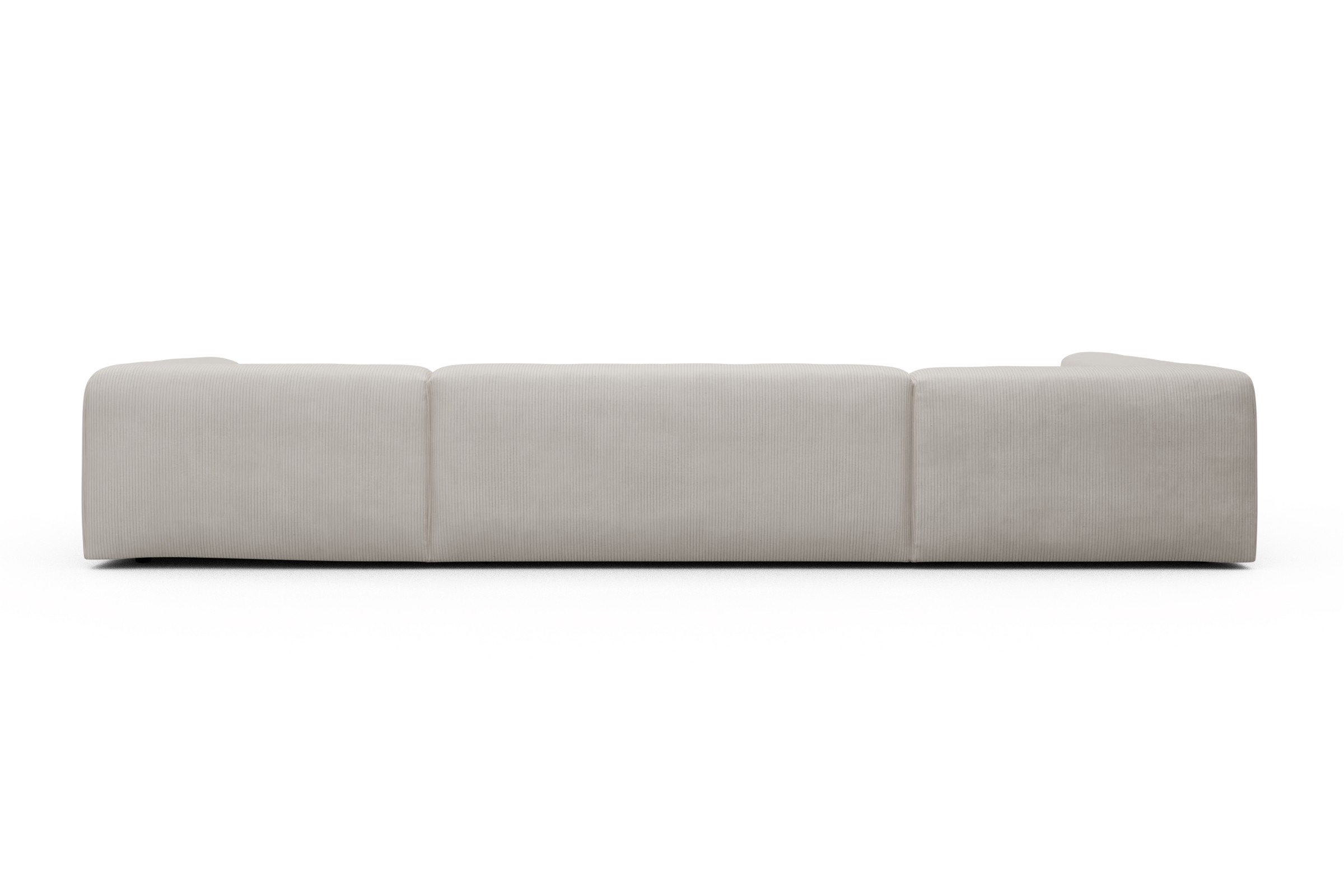 Wohnlandschaft Fred Relax-Ecke links mit 2-Sitzer und Chaiselongue rechts Kord Corduroy 594-Ivory