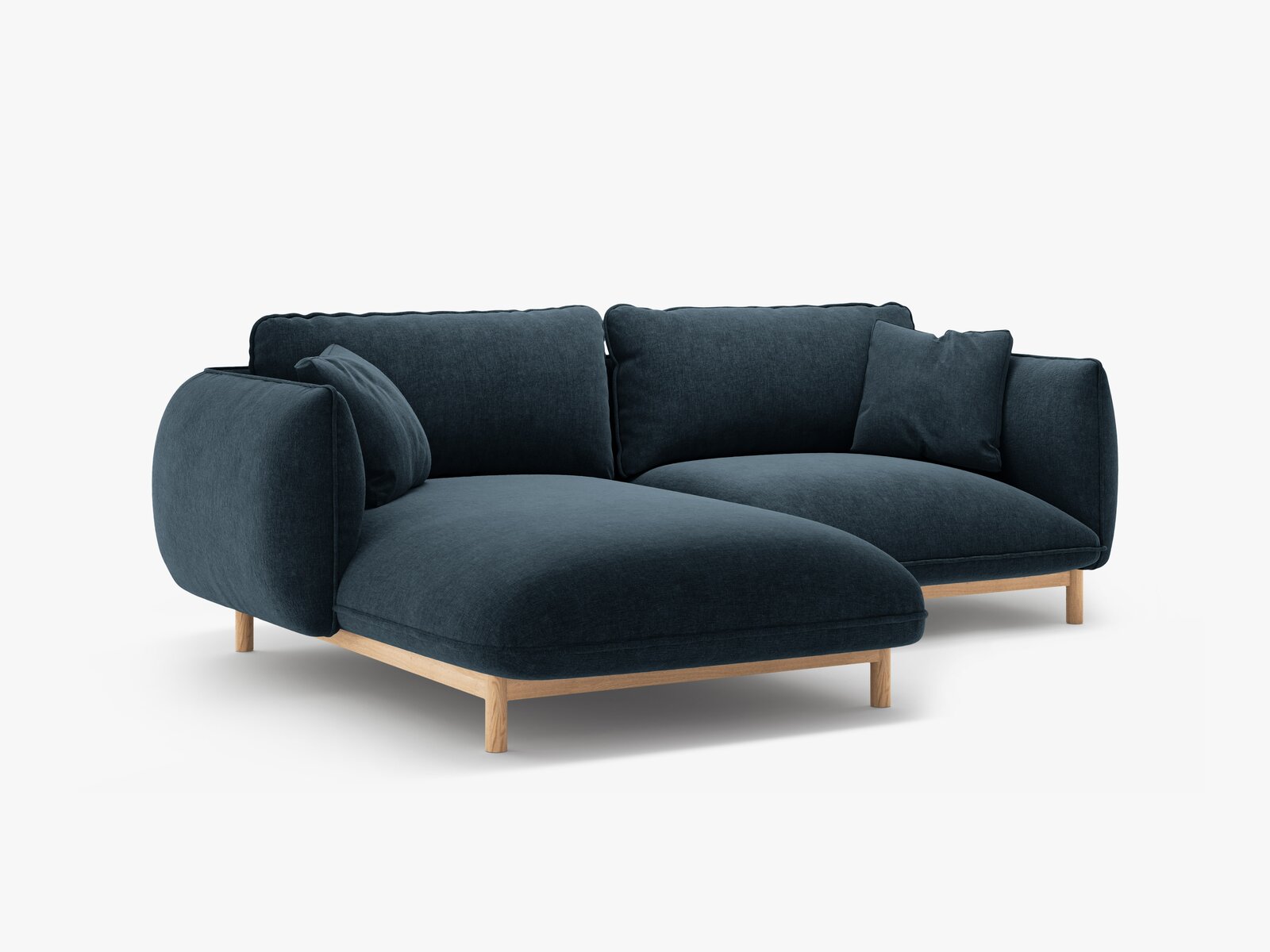 Micadoni Ada Ecksofa 3-Sitzer Links Strukturierter Stoff Wind Marineblau