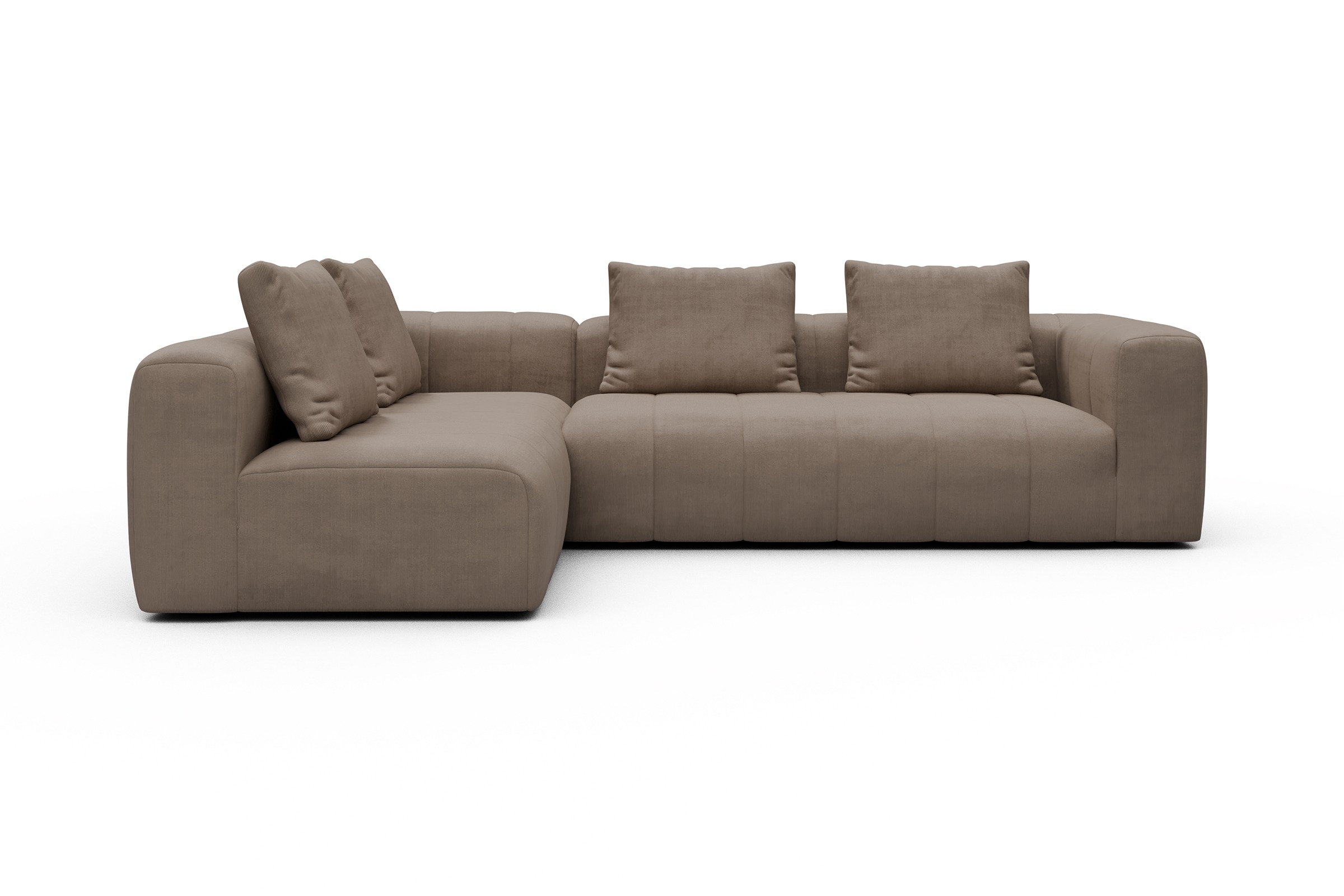 Ecksofa Hugo 2x 2,5-Sitzer Armlehne rechts Cordufine-Biege