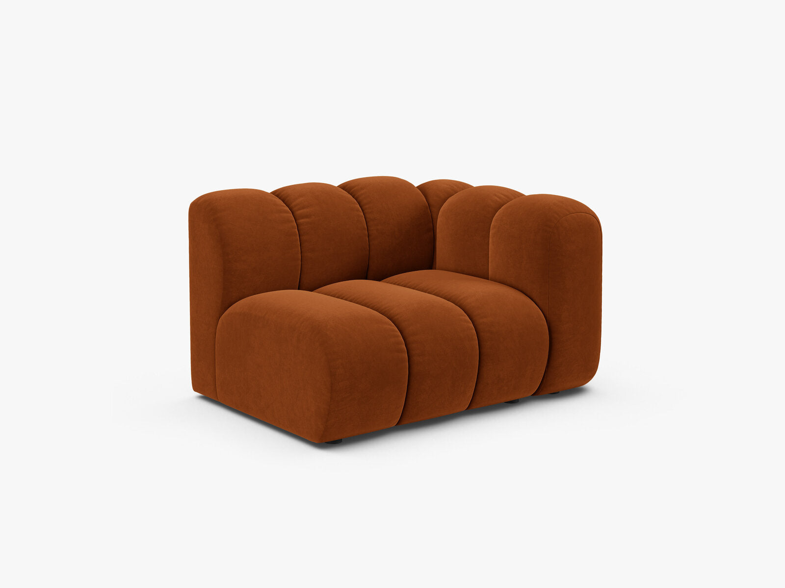 Micadoni Modul Lupine 1-Sitzer Rechts Samt Salvador Terrakotta