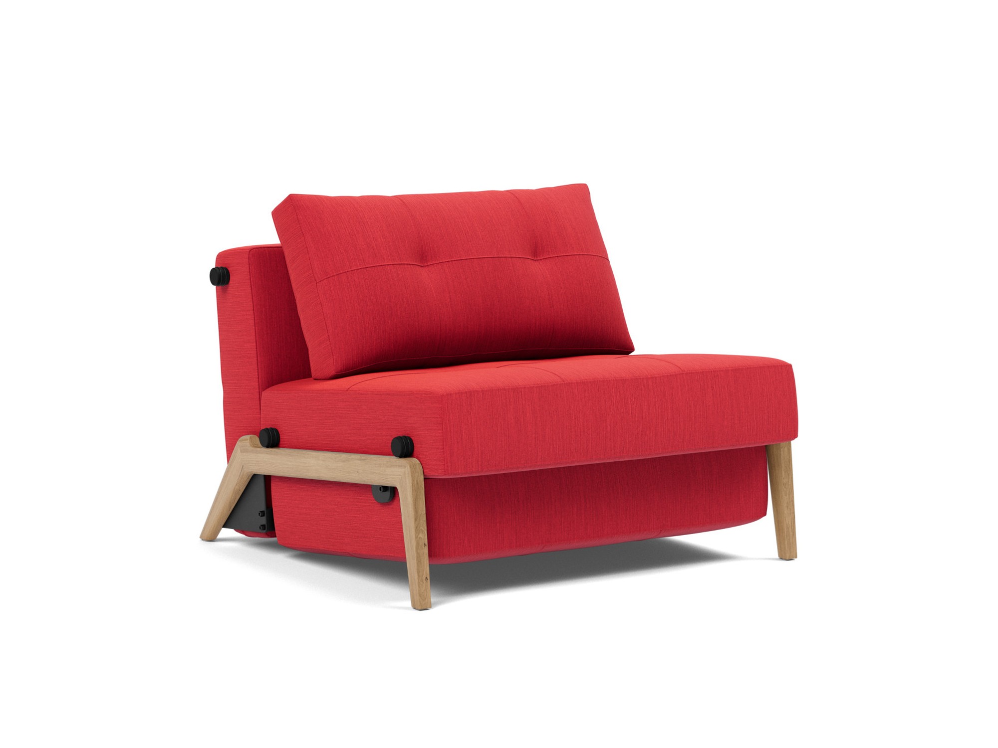 Schlafsessel Cubed 90 Flachgewebe Elegance 511-Red Beine Eiche