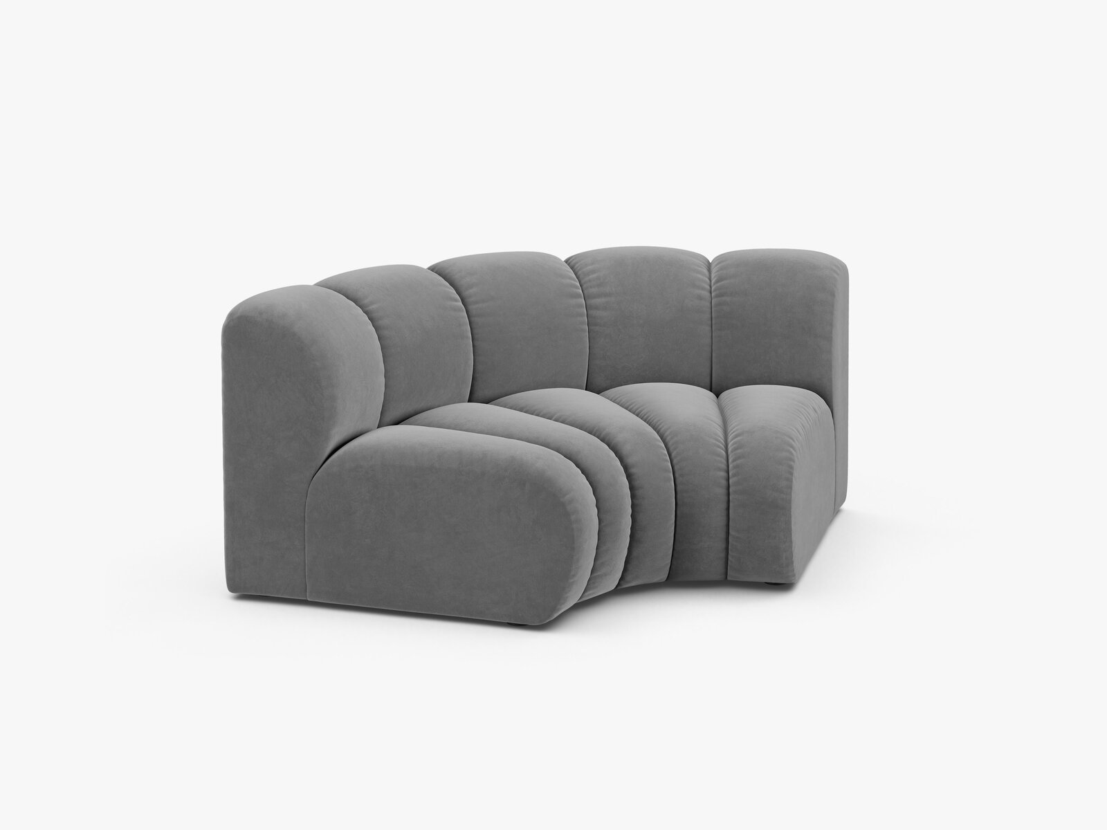 Micadoni rundes Eckmodul Lupine Samt Venus Hellgrau