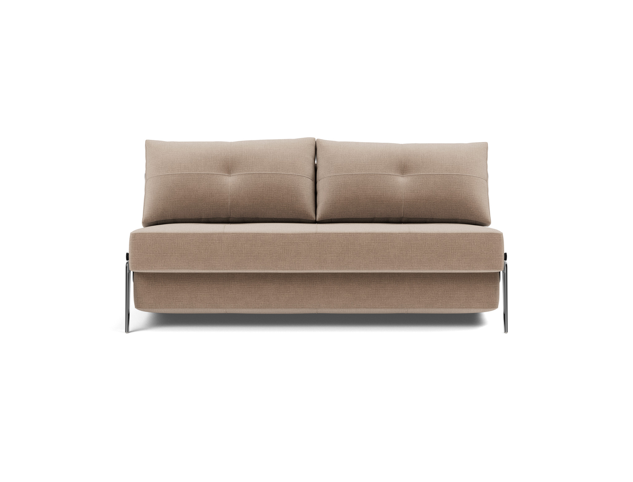 Schlafsofa Cubed 160 Chenille Esina 417-Mocha Beine Aluminium