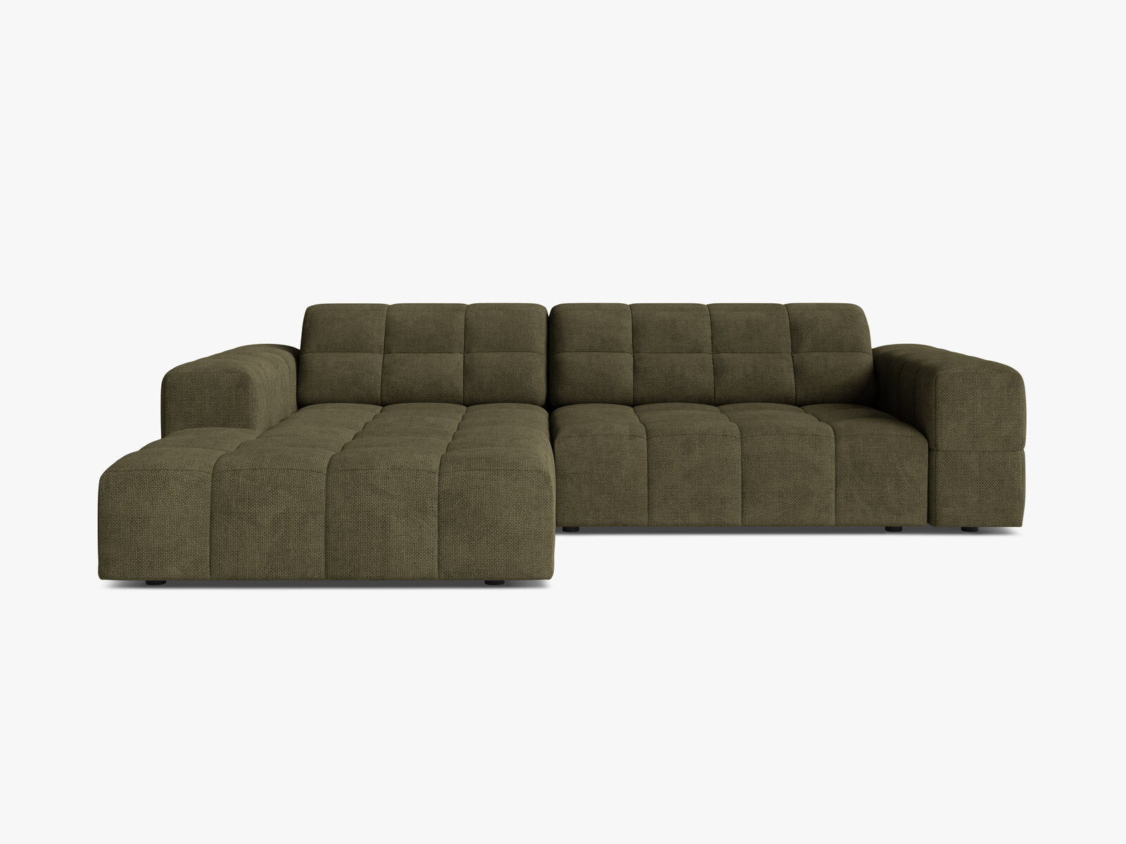 Micadoni Jennifer Ecksofa 4-Sitzer Links Chenille Eden Grün