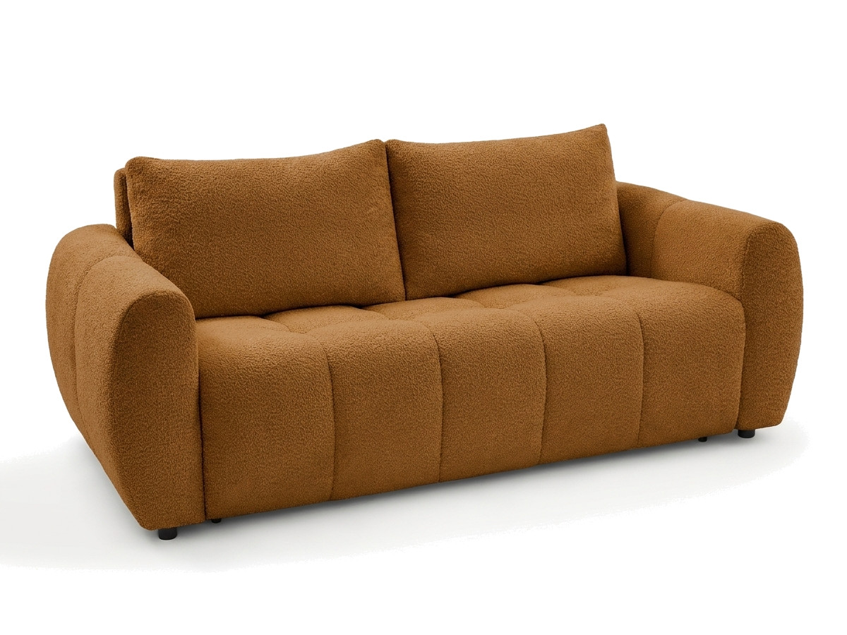 Bobochic Fuji Schlafsofa 3-Sitzer Bouclé-Stoff Gelb