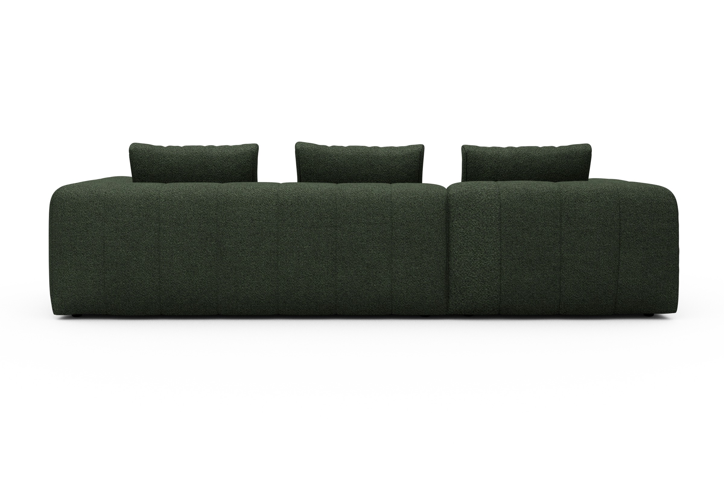 Ecksofa Hugo 2,5-Sitzer Armlehne rechts mit Chaiselongue Vanora-Deep-Green