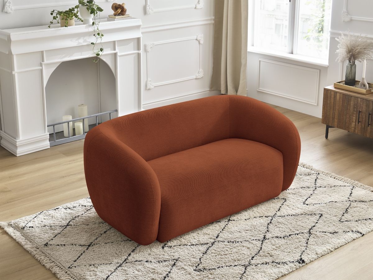 Bobochic Celine Sofa 2-Sitzer Stoff Orange