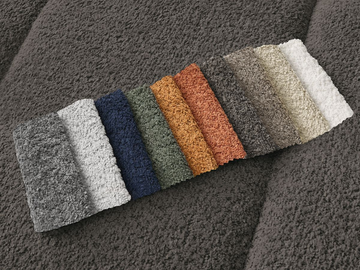 Bobochic Pamira Ecksofa Bouclé-Stoff Braun Ecke links