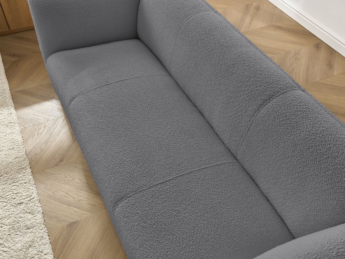 Bobochic Giorgia Sofa 3-Sitzer Bouclé-Stoff Dunkelgrau
