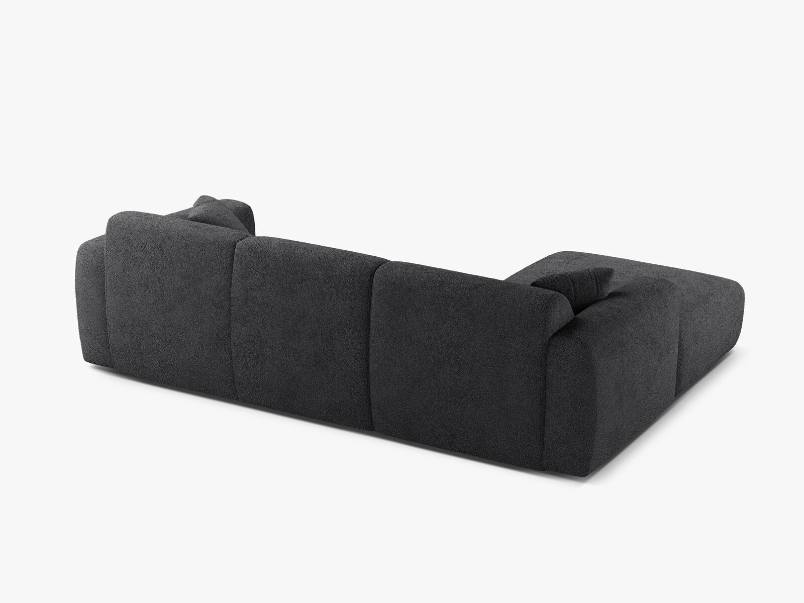 Micadoni Ecksofa Molino 4-Sitzer Links Boucle Baloo Dunkelgrau