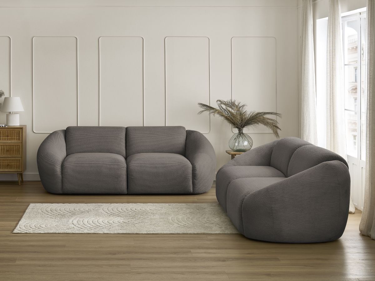 Bobochic Tina Sofa 5-Sitzer Cordsamt Braun