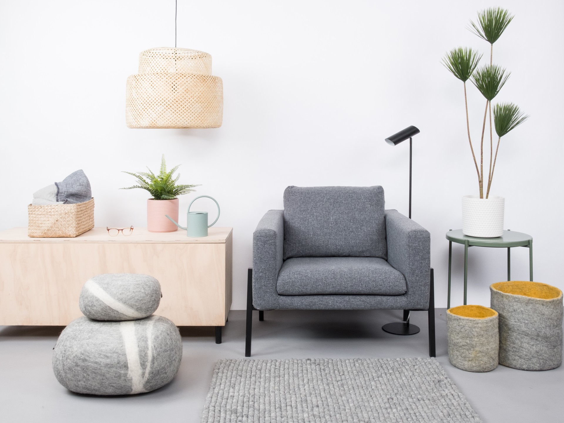 myfelt Carl Filzkugelteppich - 70x100 cm
