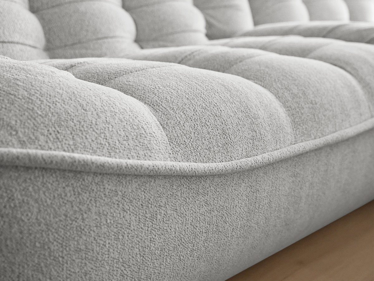 Bobochic Serena Sofa 4-Sitzer Melange-Stoff Hellgrau