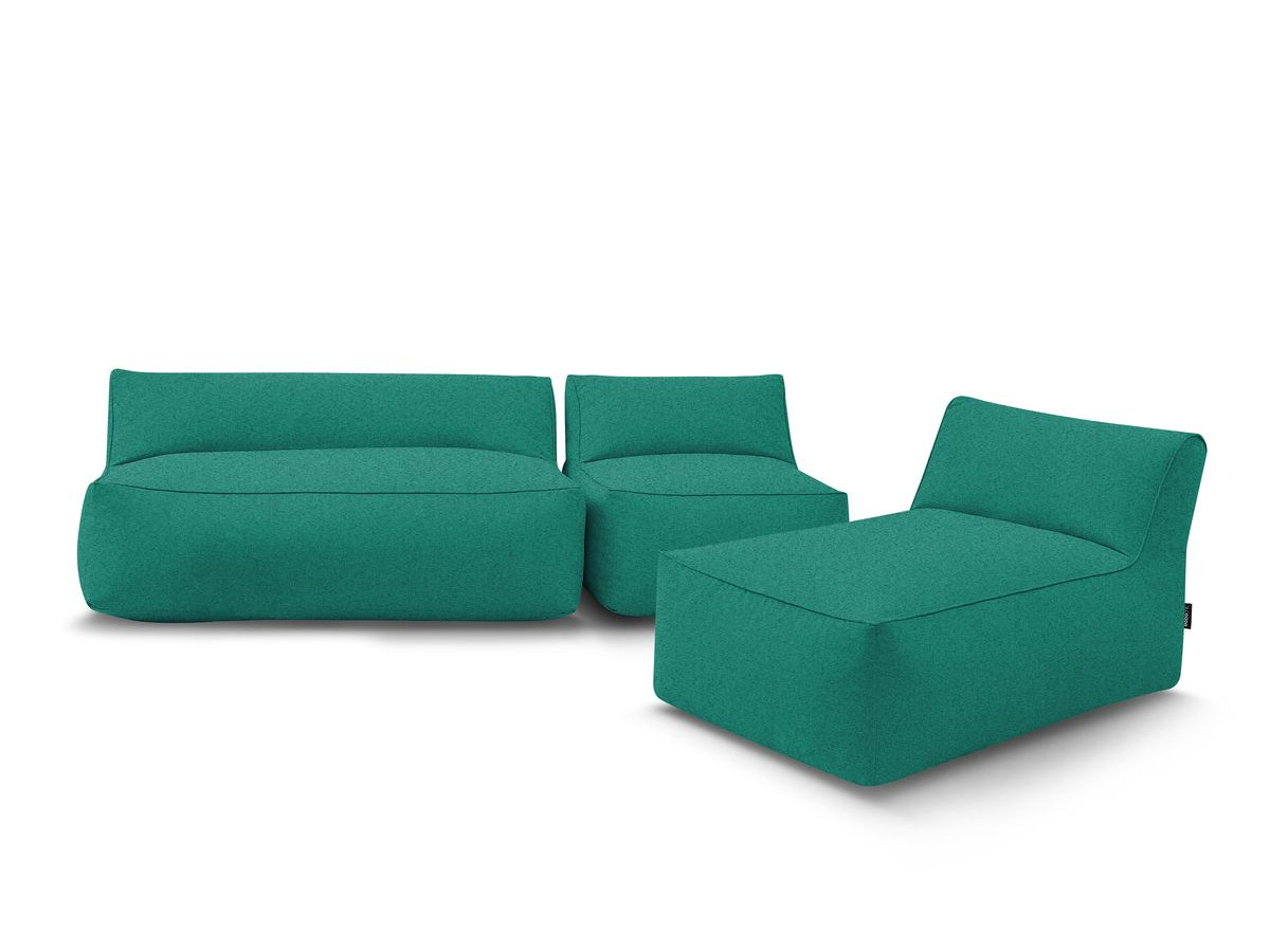 Bobochic Riviera Pouf 320 × 135 cm Stoff Hellblau