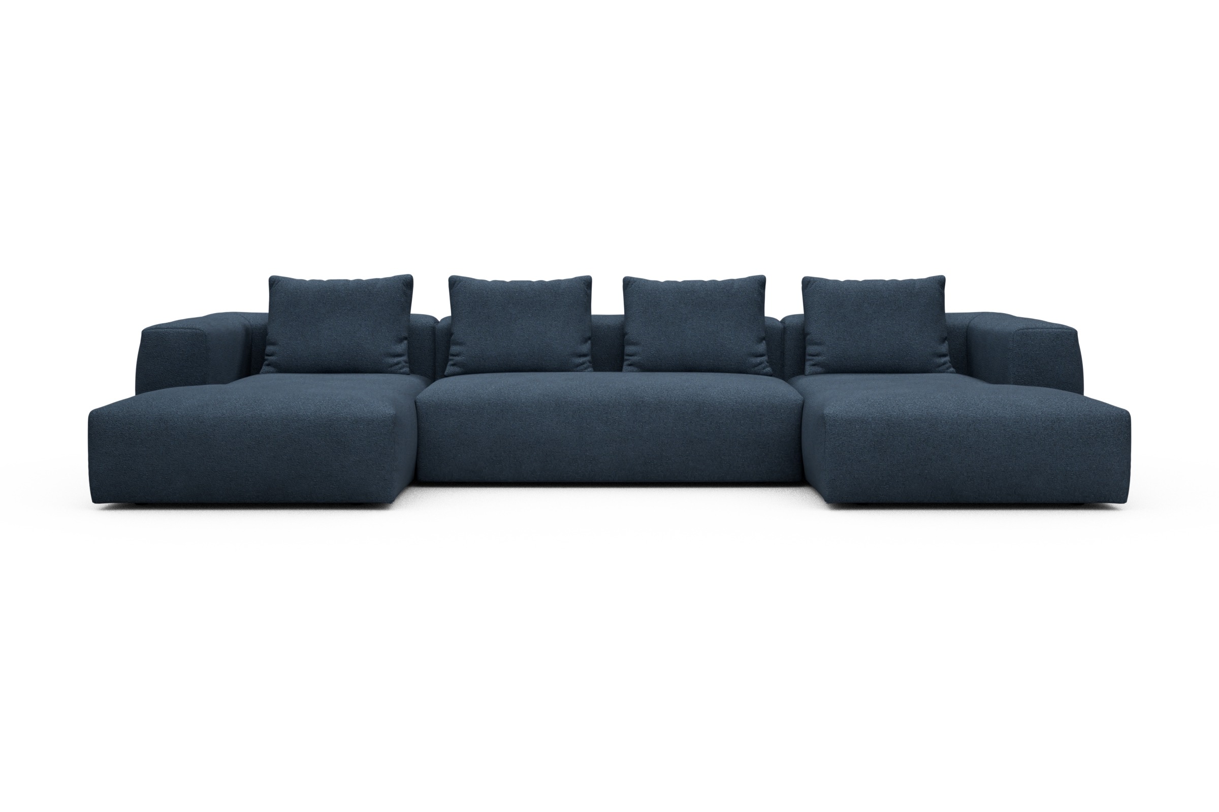Skandi Home Wohnlandschaft Fred mit 2-Sitzer und Chaiselongue beidseitig Boucle-Blue moebelfaktor