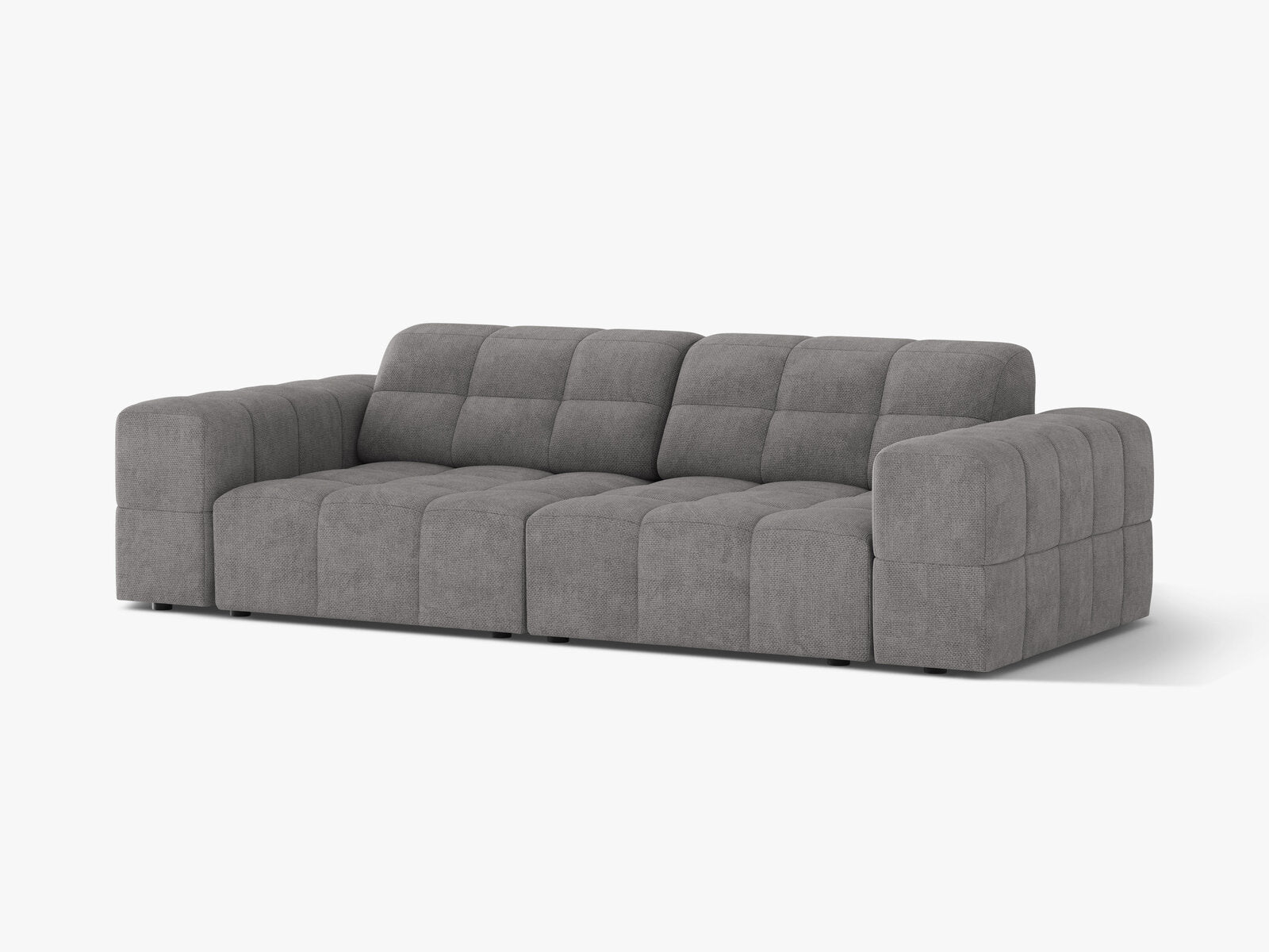 Micadoni Sofa Jennifer 3-Sitzer Chenille Eden Hellgrau