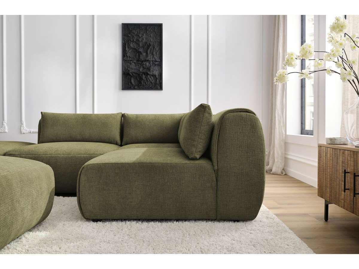 Bobochic Jeanne Ecksofa 271 × 300 cm Strukturstoff Grün