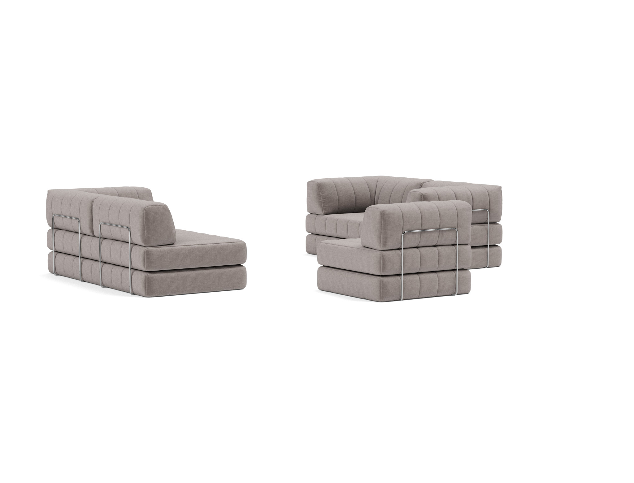 Eck-Schlafsofa CozyPad mit Armlehnen Chenille Esina 418-Truffle