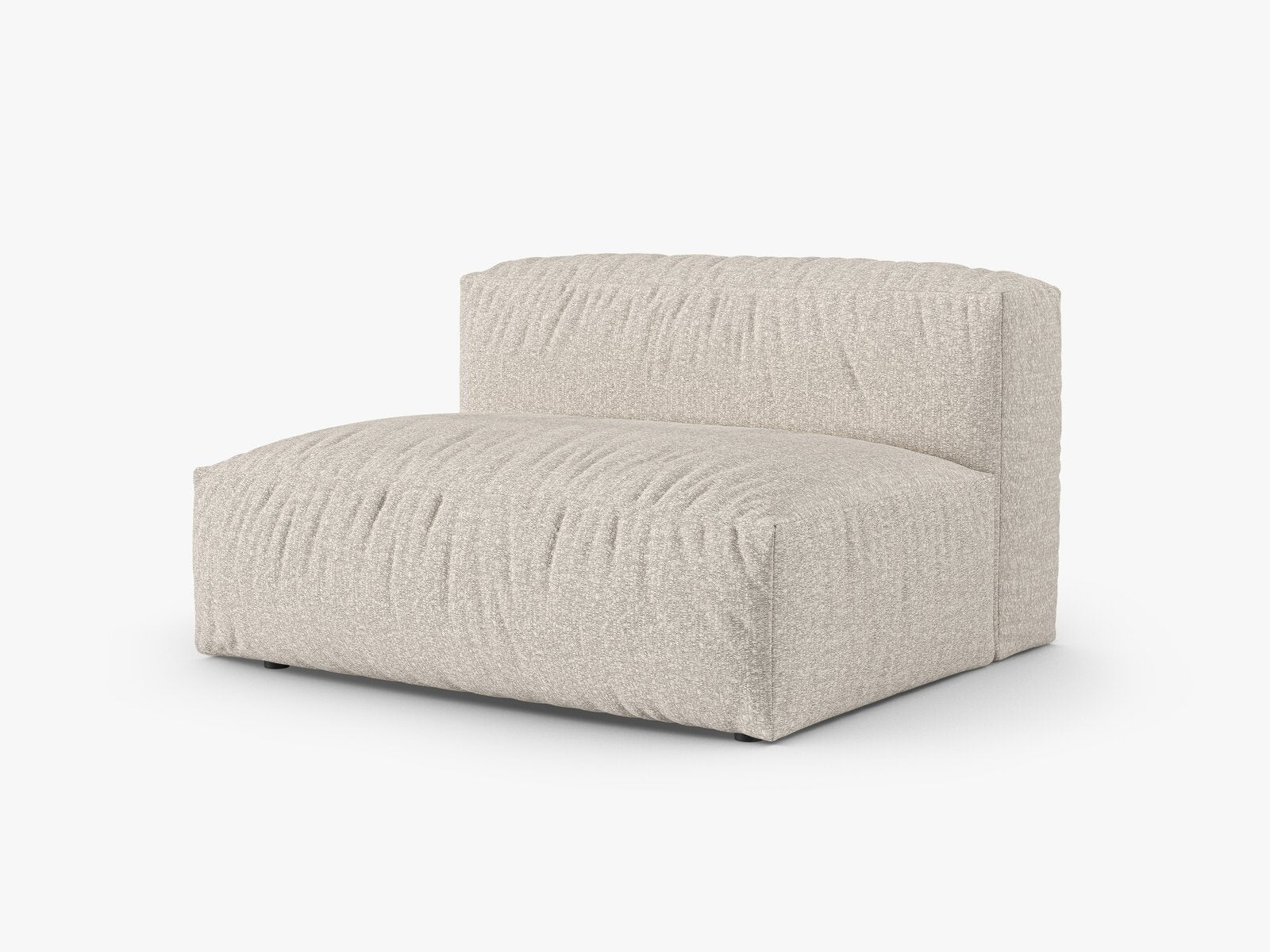 Micadoni Eckmodul mit Armlehne Martina 1-Sitzer Groß 90cm Sitztiefe Links Boucle Monet Beige