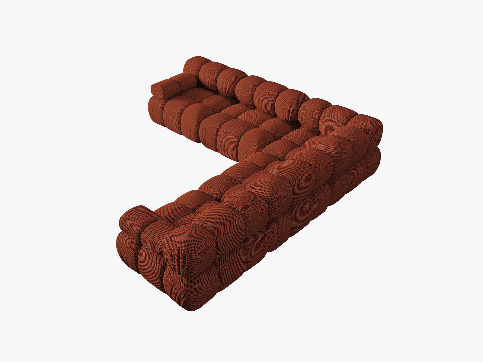 Micadoni Symmetrisches Ecksofa Bellis 5-Sitzer 3D-Stoff Sonic Ziegel