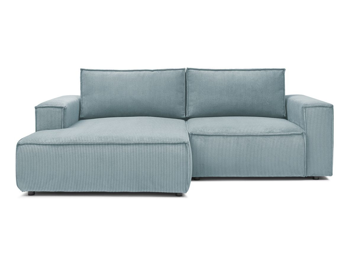 Bobochic Nihad Ecksofa Cordsamt Hellblau Ecke links