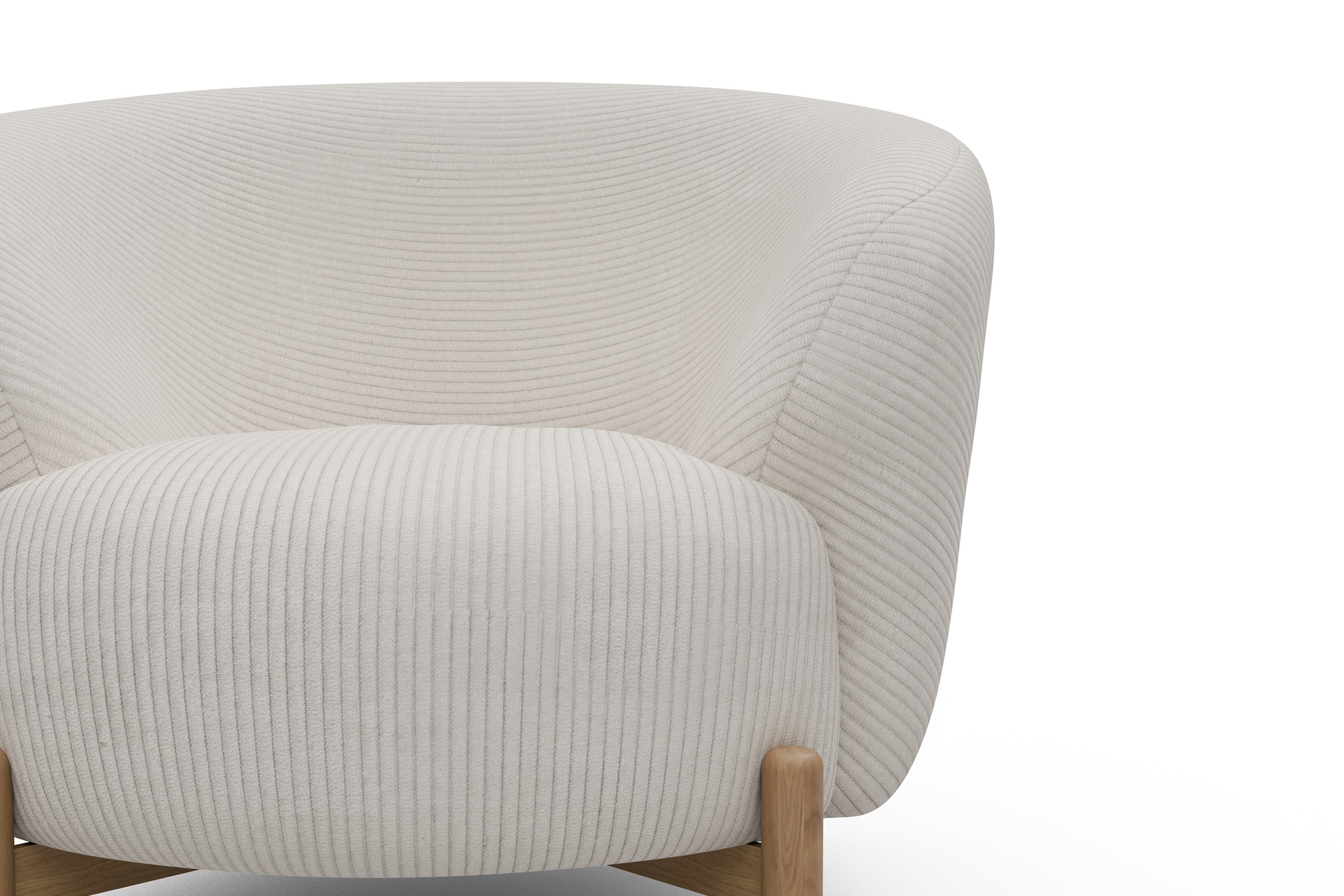 Sessel Ronda Holzbeine Eiche Natur Corduroy-Ivory