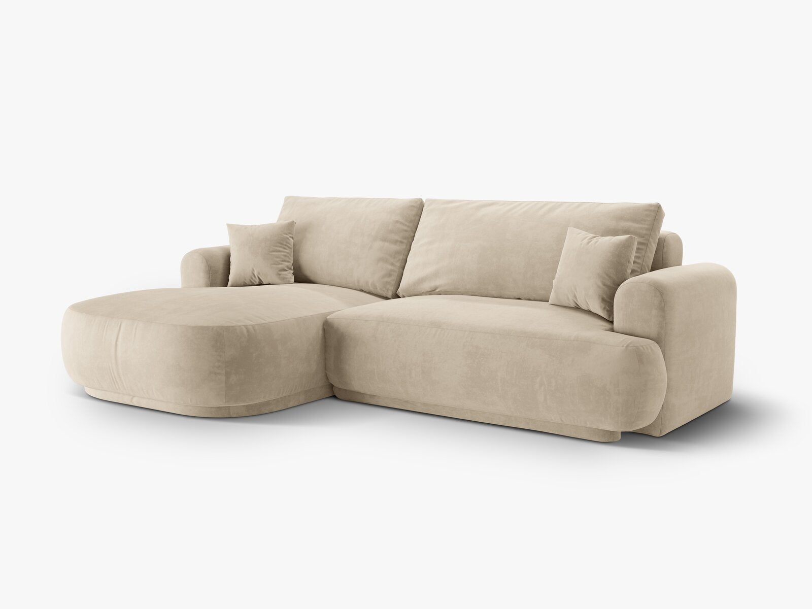 Micadoni Ella Ecksofa 5-Sitzer mit Schlaffunktion Links Samt Vogue Helles Beige