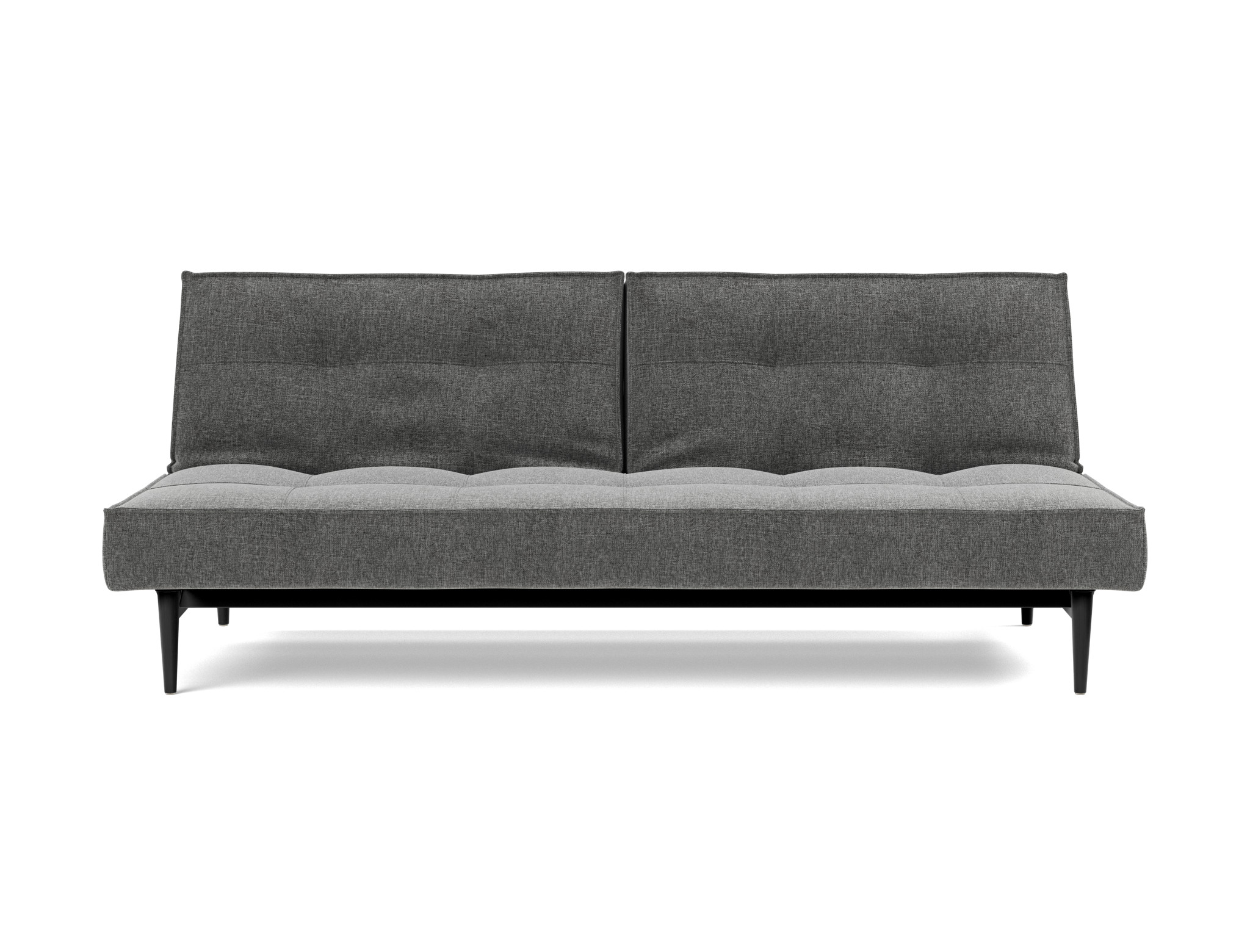 Schlafsofa Splitback Strukturierter Stoff Twist 563-Charcoal Beine Styletto Eiche schwarz