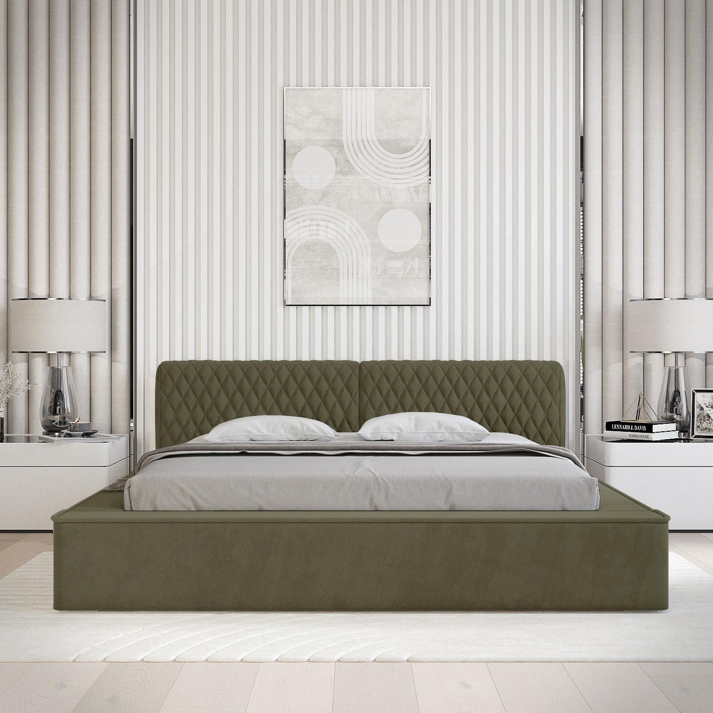 Polsterbett Mento Chenille 140x200 mit Holzrahmen Ditra-New 38