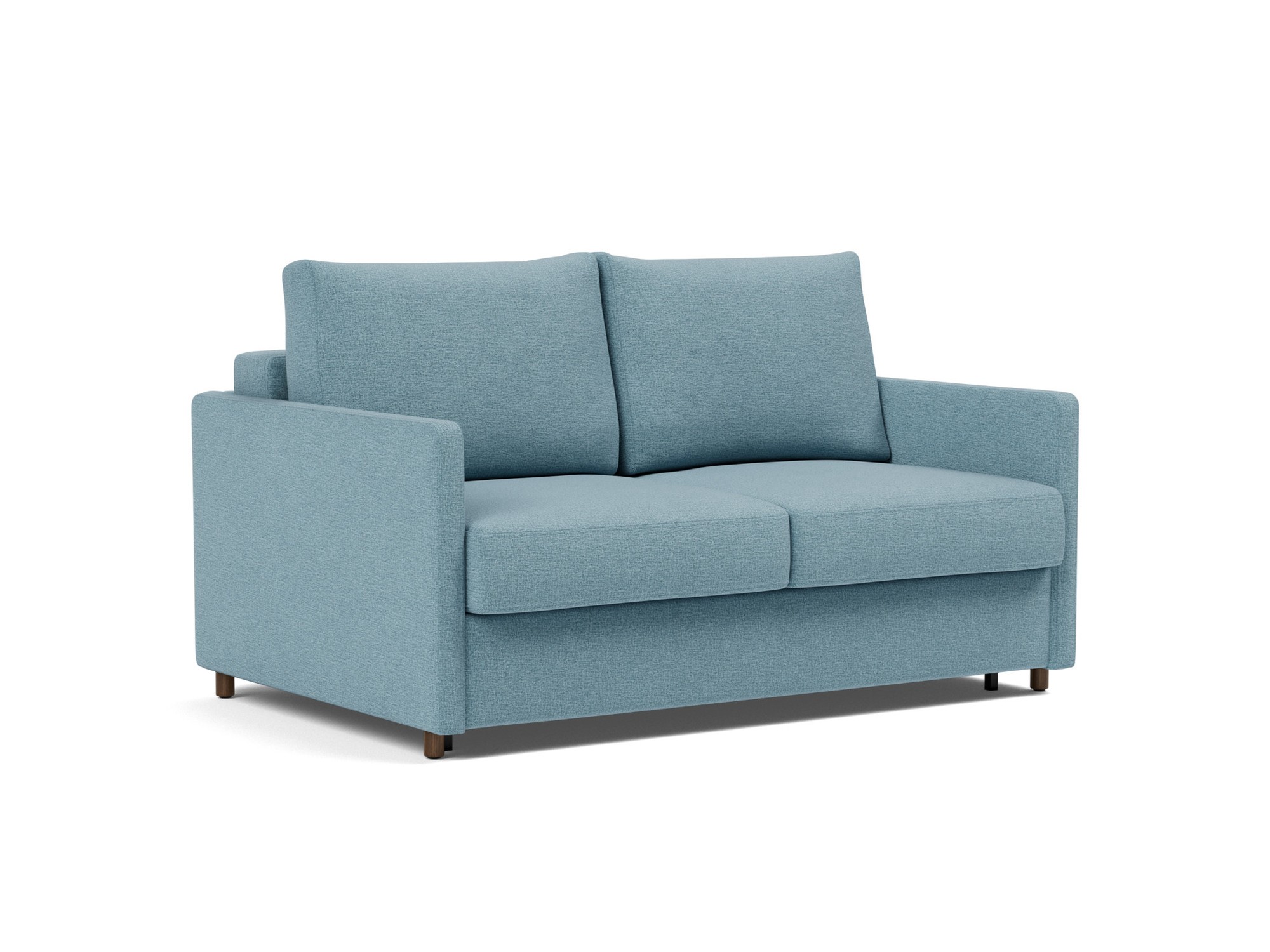 Schlafsofa Neah mit Slim-Armlehnen 140 Flachgewebe Mixed Dance 525-Light-Blue