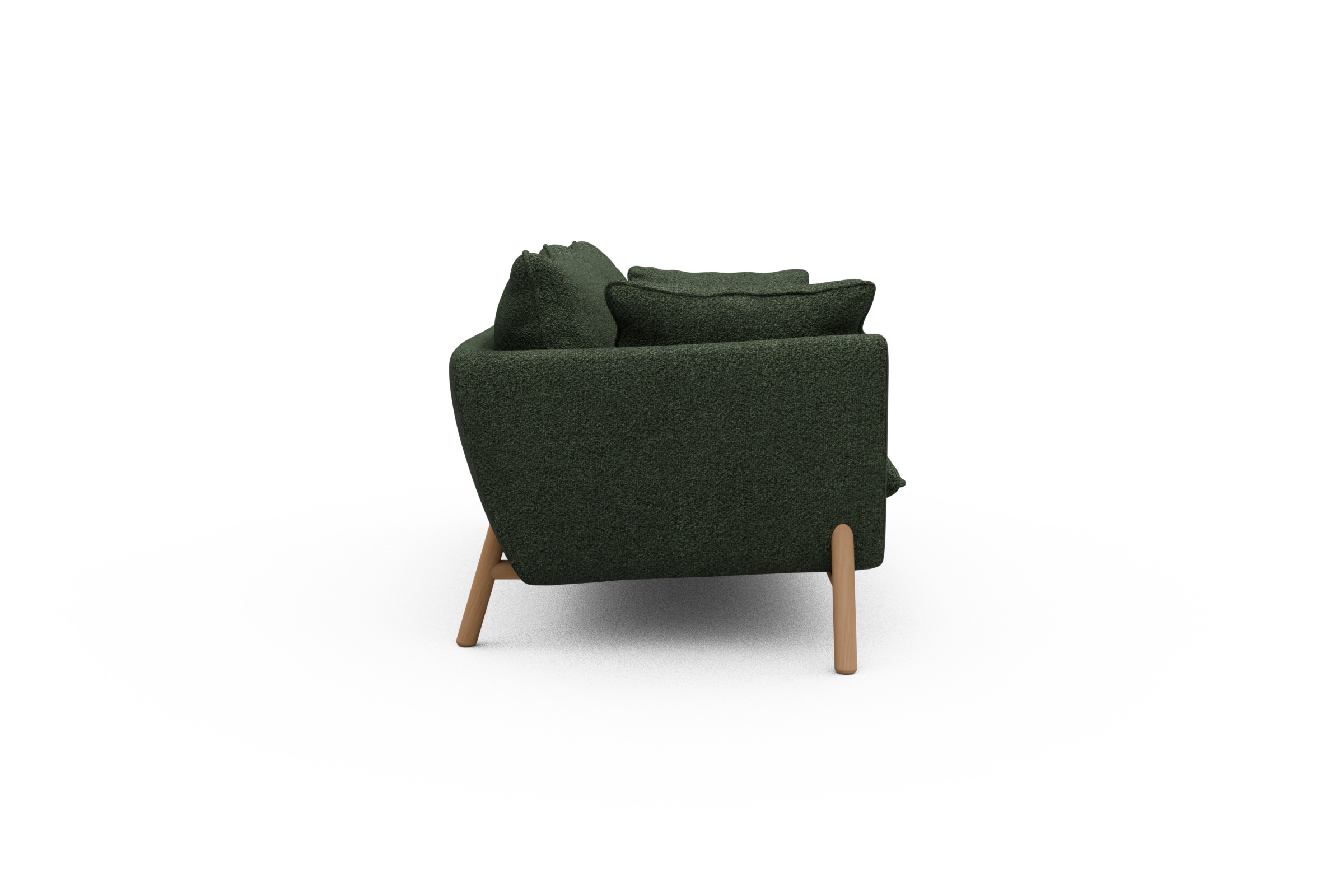Sofa Emil PREMIUM 2-Sitzer Beinfarbe Eiche Natur Vanora-Deep-Green